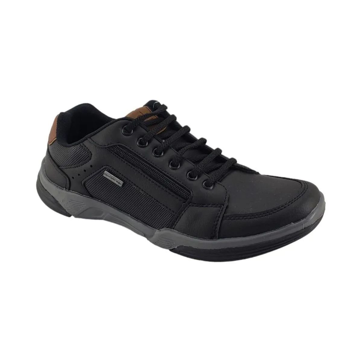 Sapatênis Masculino Casual Confort Way Preto Preto 2