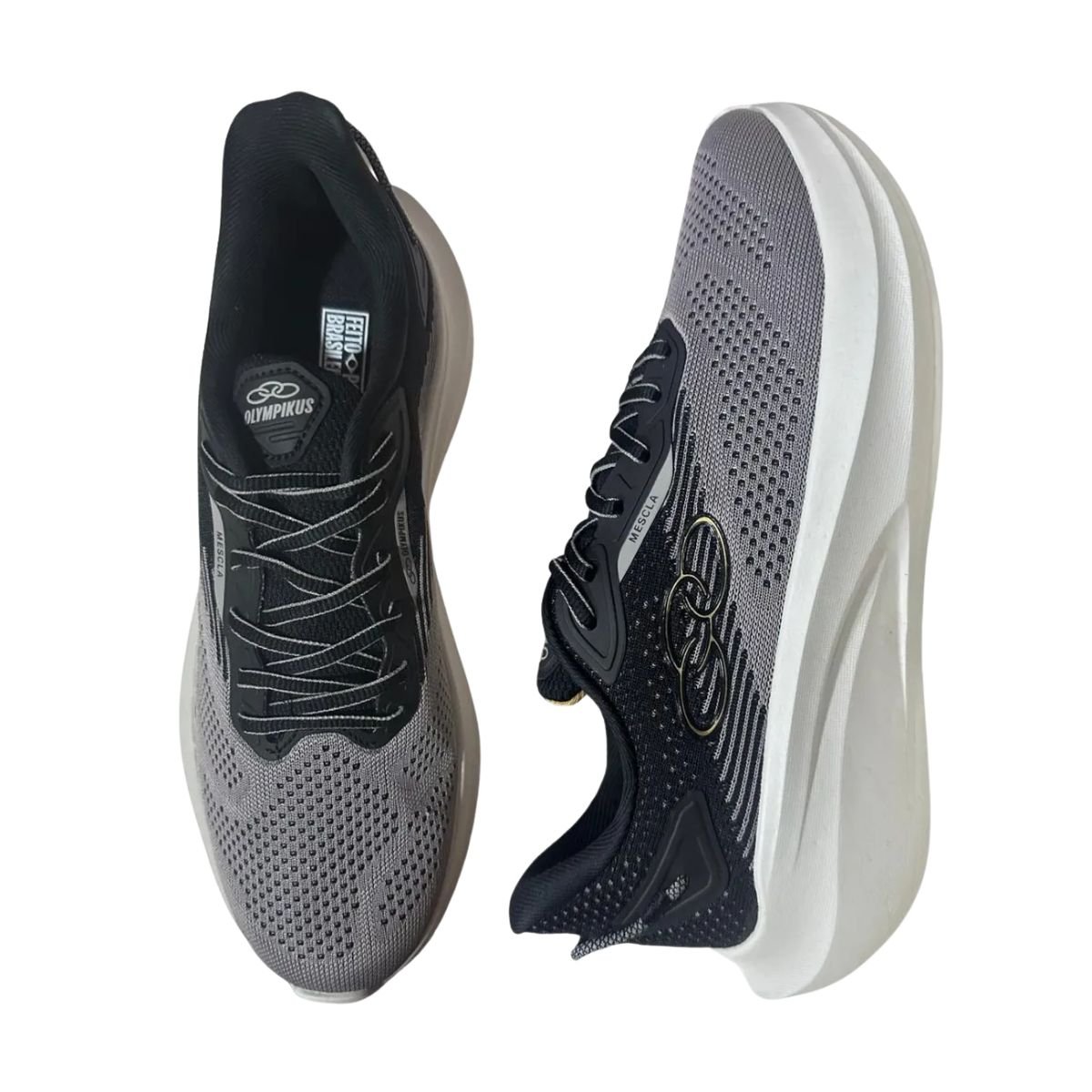 Tênis Running Masculino Olympikus Mescla Cinza Preto/Cinza 4