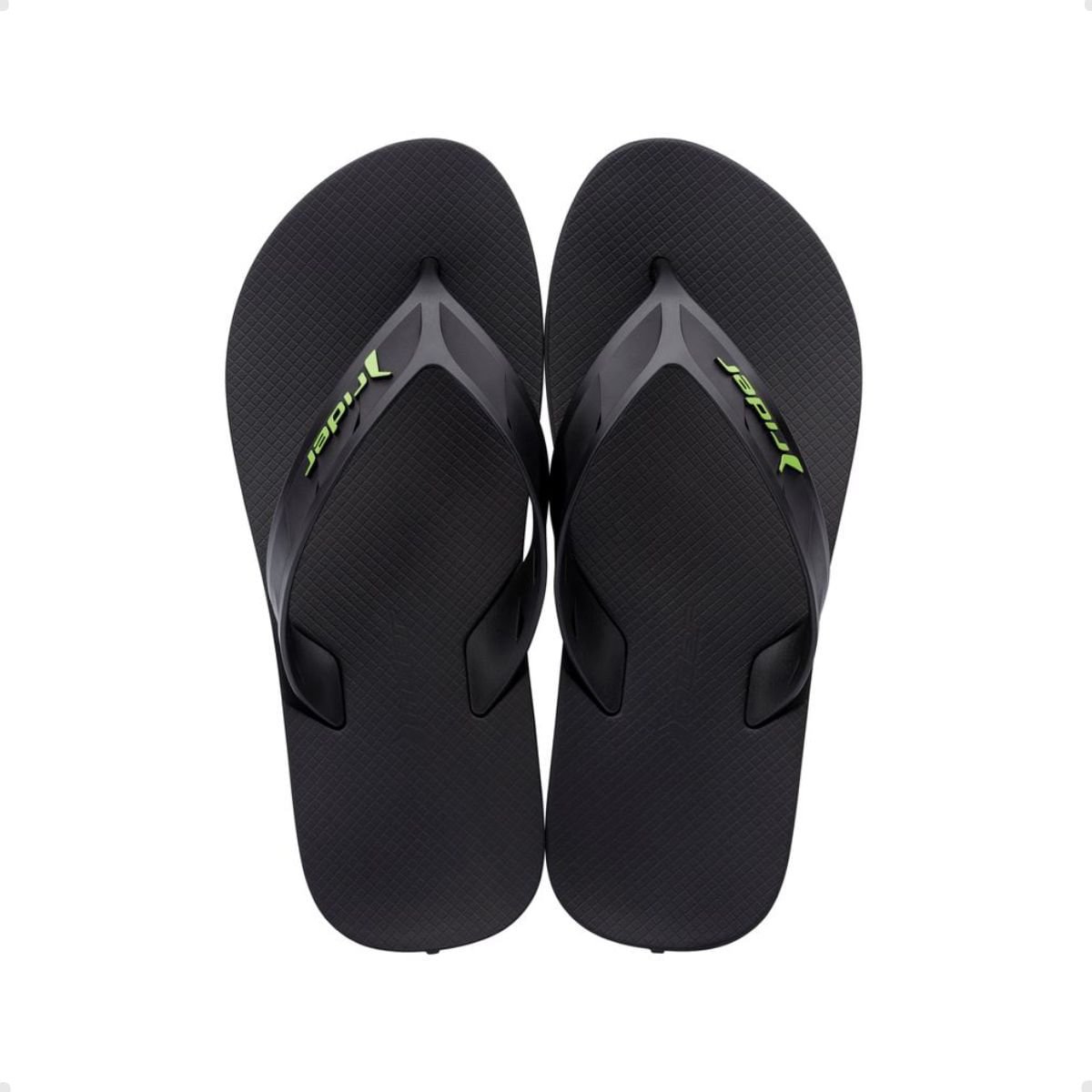 Chinelo Masculino Dedo Rider Street Preto E Verde Preto 2