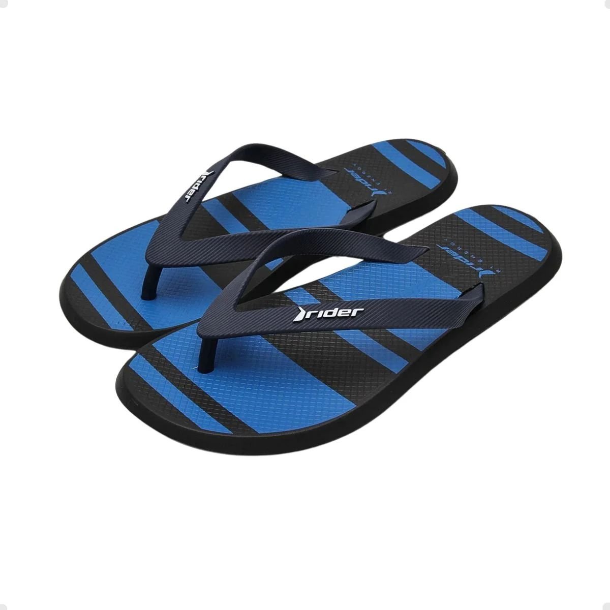 Chinelo Masculino Adulto Dedo Rider R1 Style Preto E Azul Preto/Azul 4