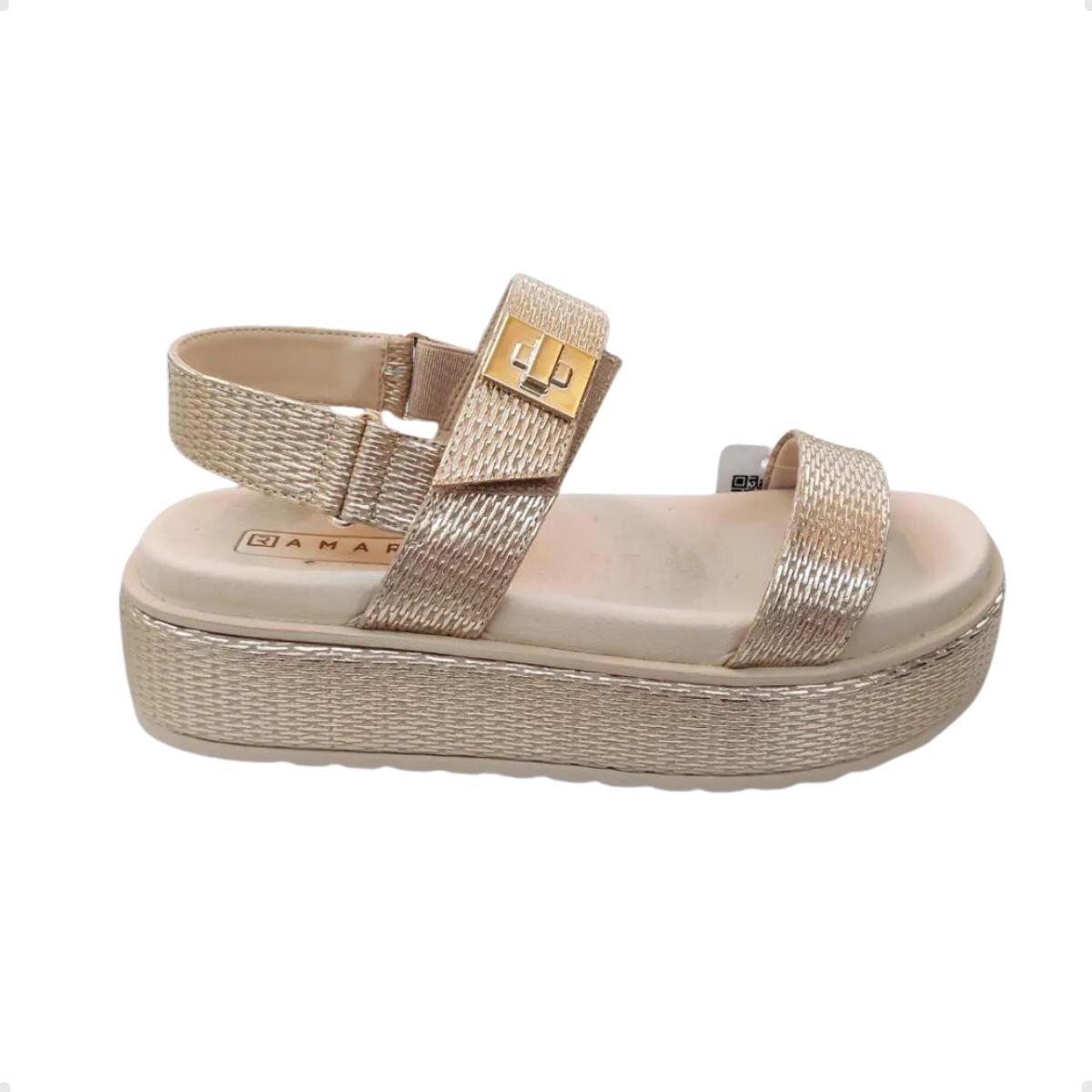 Sandália Feminina Papete Ramarim Dourada Dourado 1