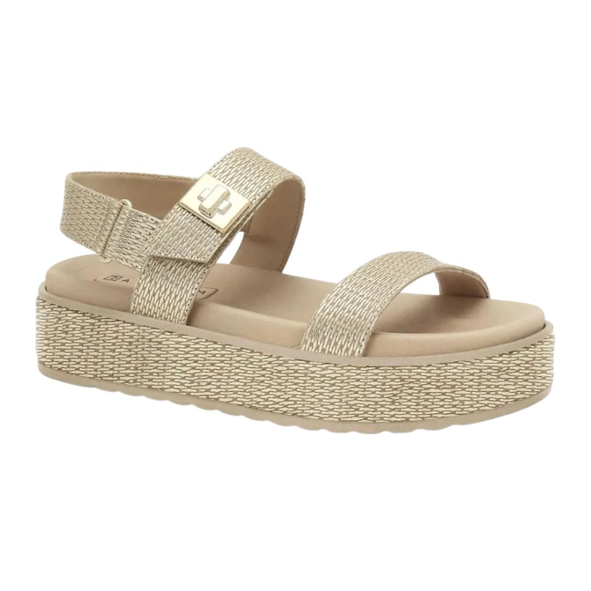 Sandália Feminina Papete Ramarim Dourada Dourado 2