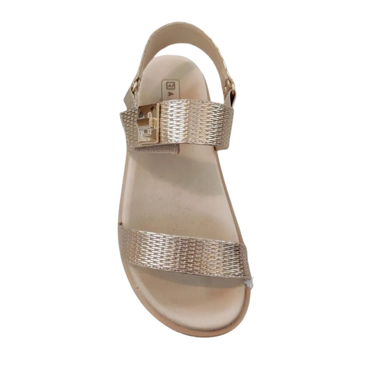 Sandália Feminina Papete Ramarim Dourada Dourado 3