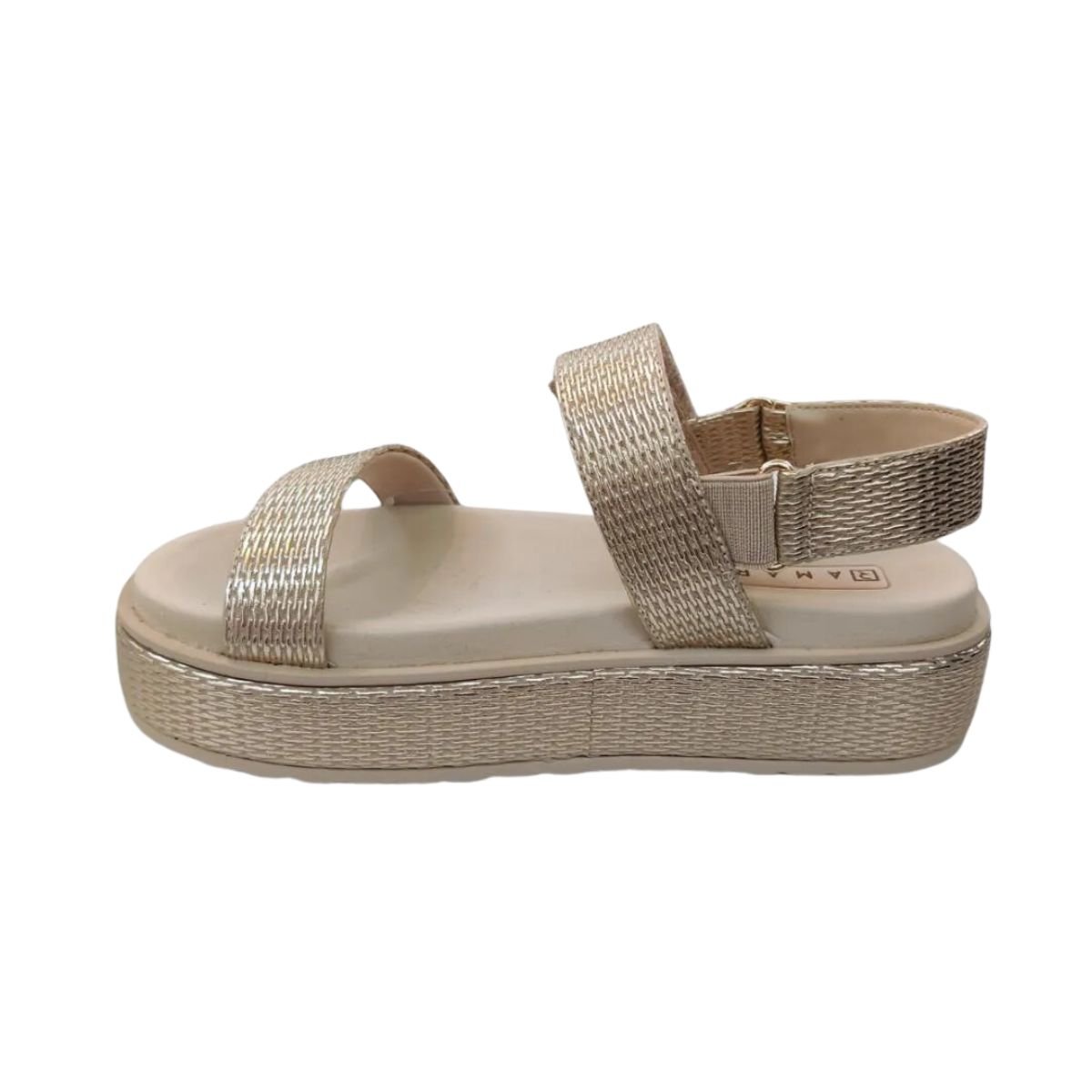 Sandália Feminina Papete Ramarim Dourada Dourado 5