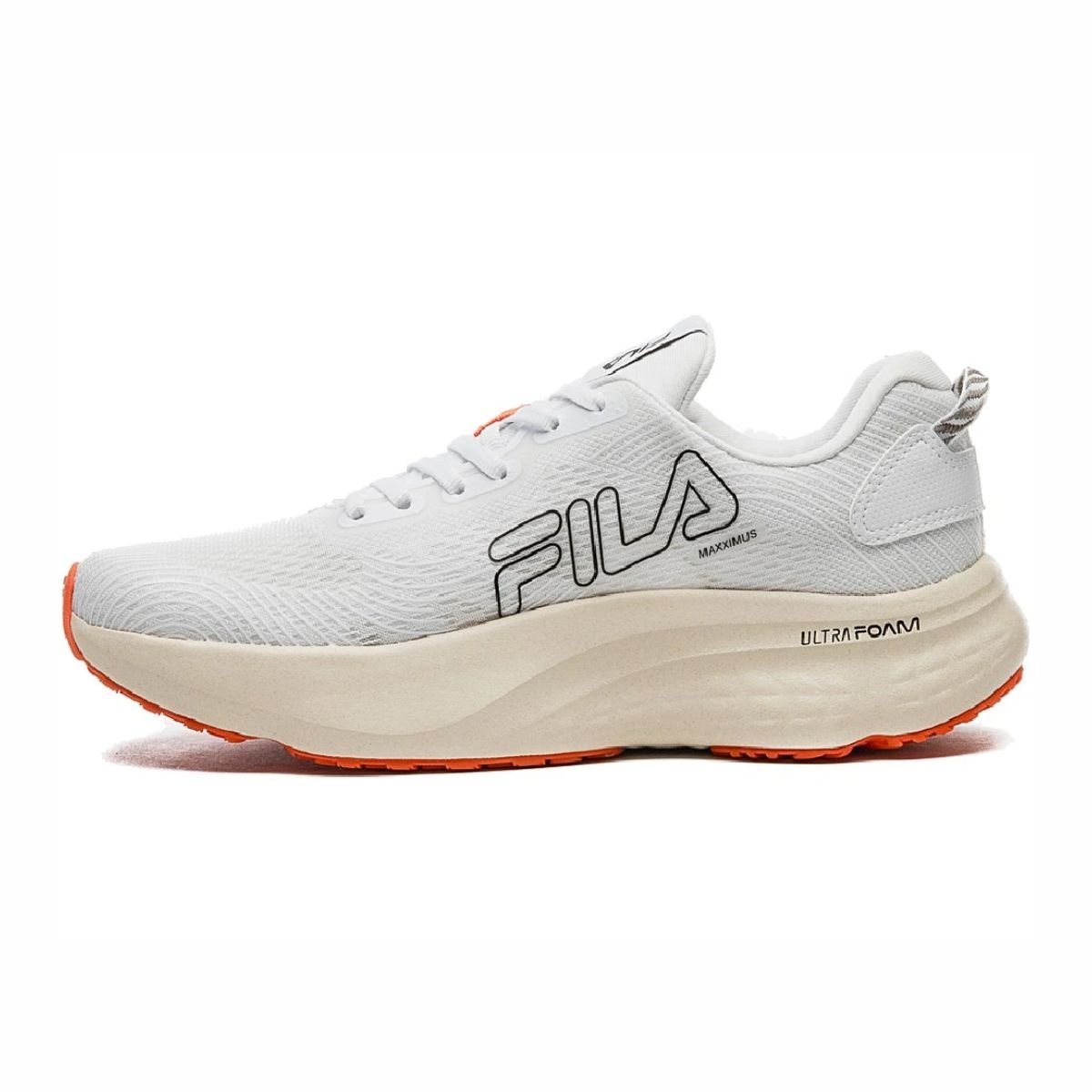 Tênis Running Masculino Fila Maxximus Branco E Laranja Branco 4
