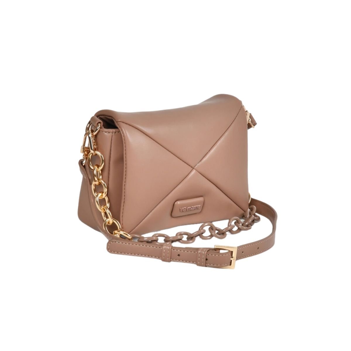 Bolsa Feminina Tiracolo Matelassê Via Marte Bege Bege 2