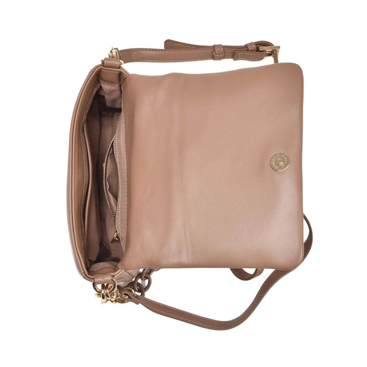 Bolsa Feminina Tiracolo Matelassê Via Marte Bege Bege 4