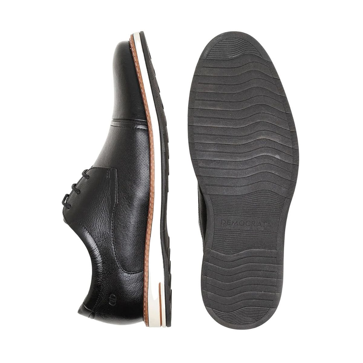 Sapato Masculino Esporte Fino Democrata Oliver Preto Preto 5