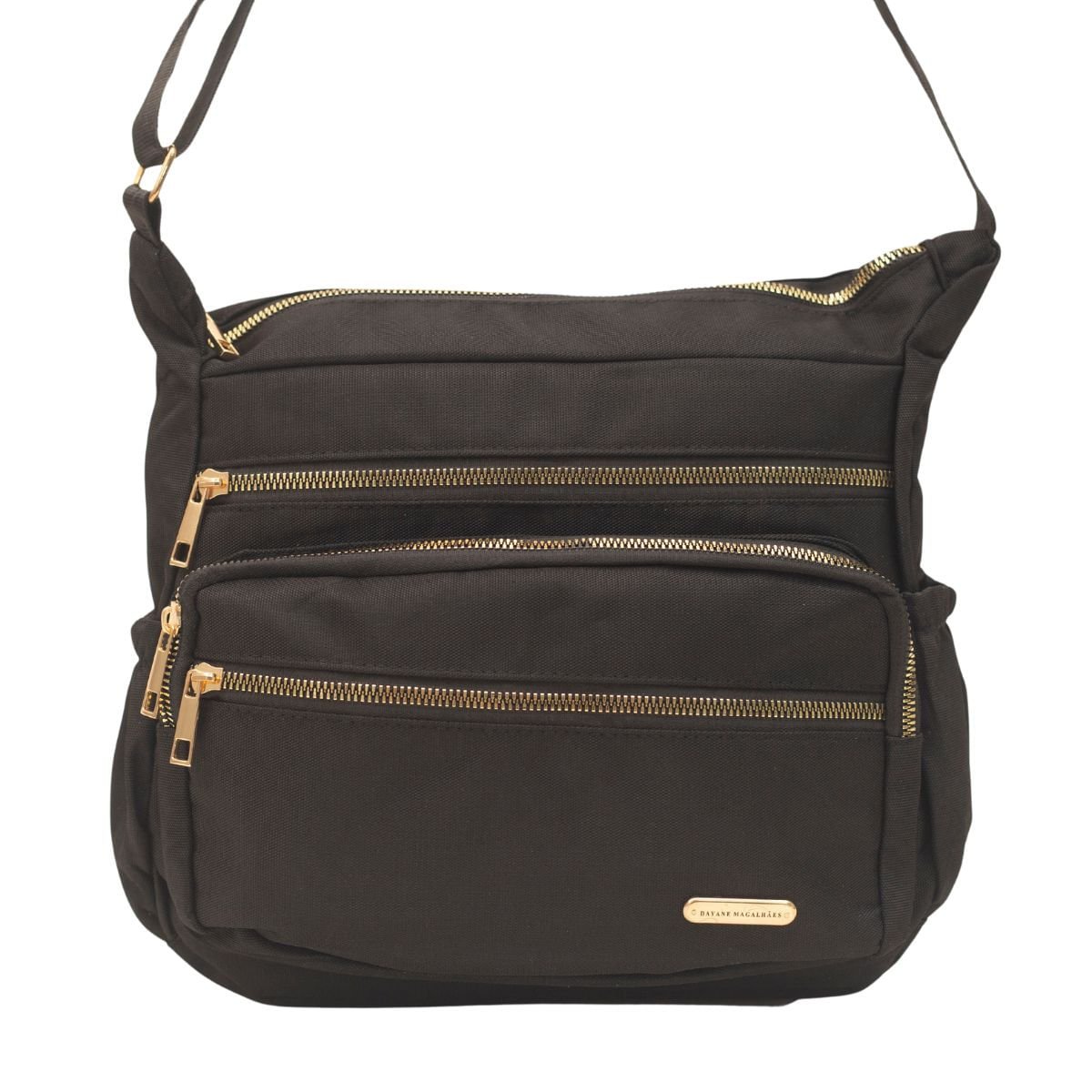 Bolsa Transversal Dayane Magalhães Nylon Preto 4