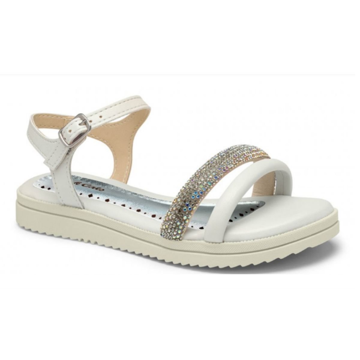 Sandália Infantil Anabela Pink Cats Branca