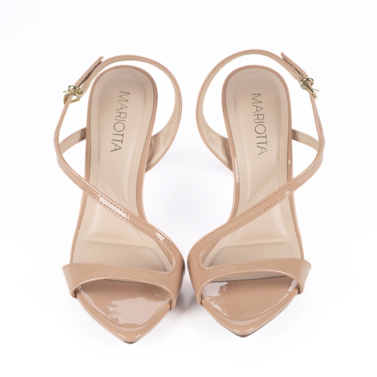 Sandalia Fem Salto Alto Fino Mariotta  20736-02- Bege 3