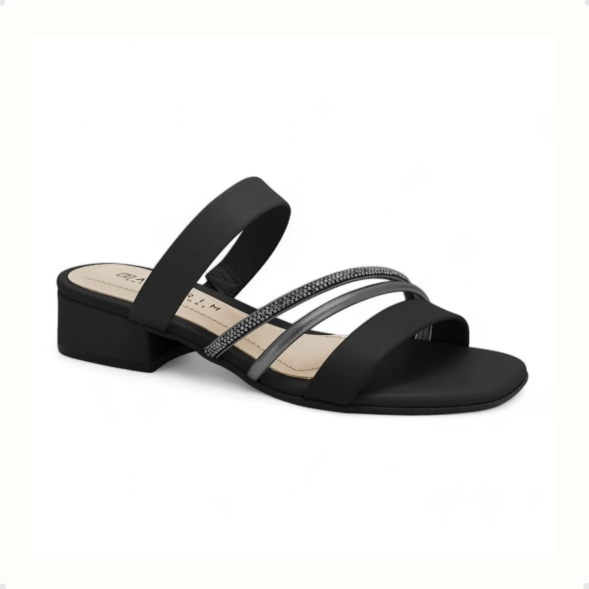 Tamanco Fem Salto Baixo Ramarim  24-48202-2 Preto 1