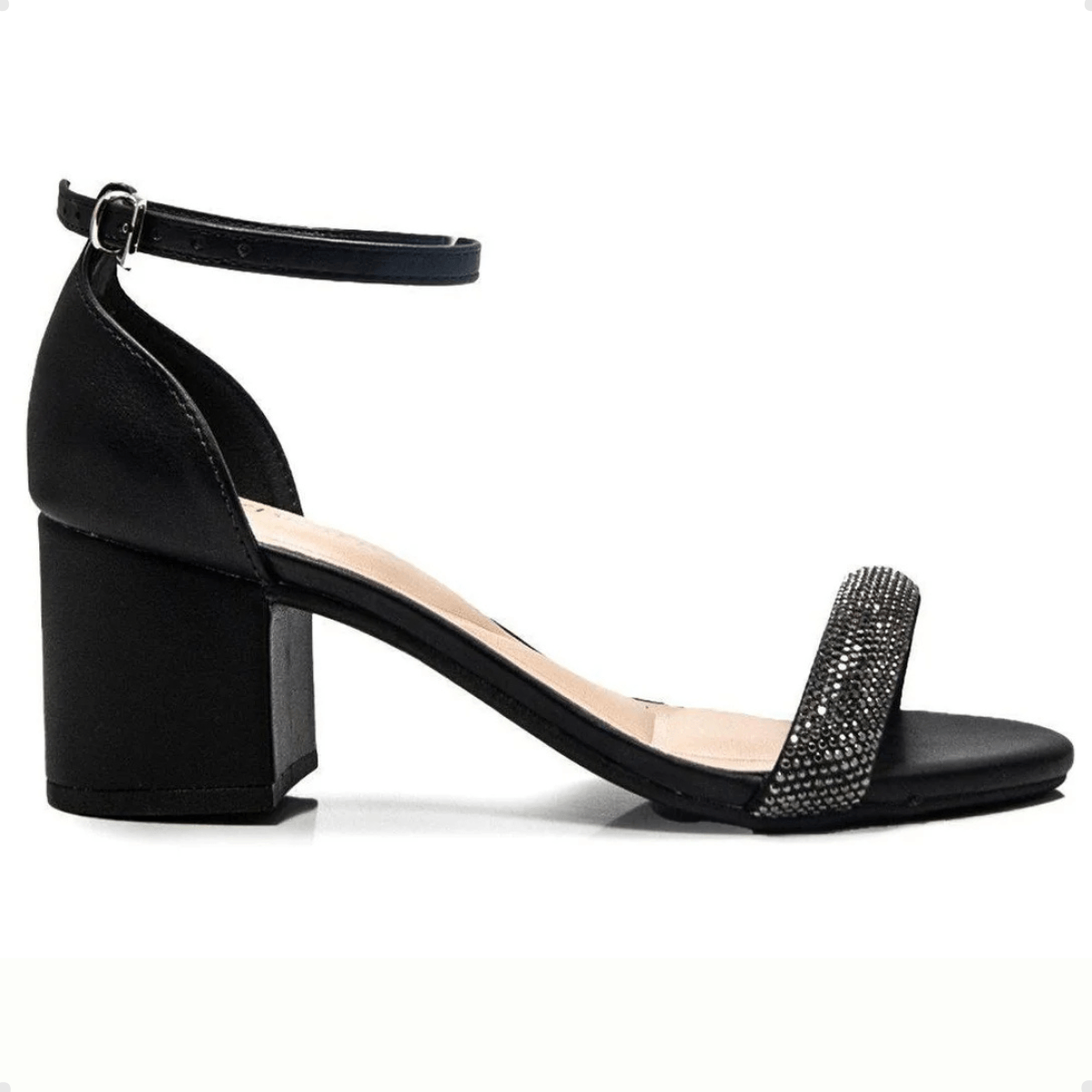 Sandalia Fem Salto Medio Grosso Mariotta 20656-05- Preto 1