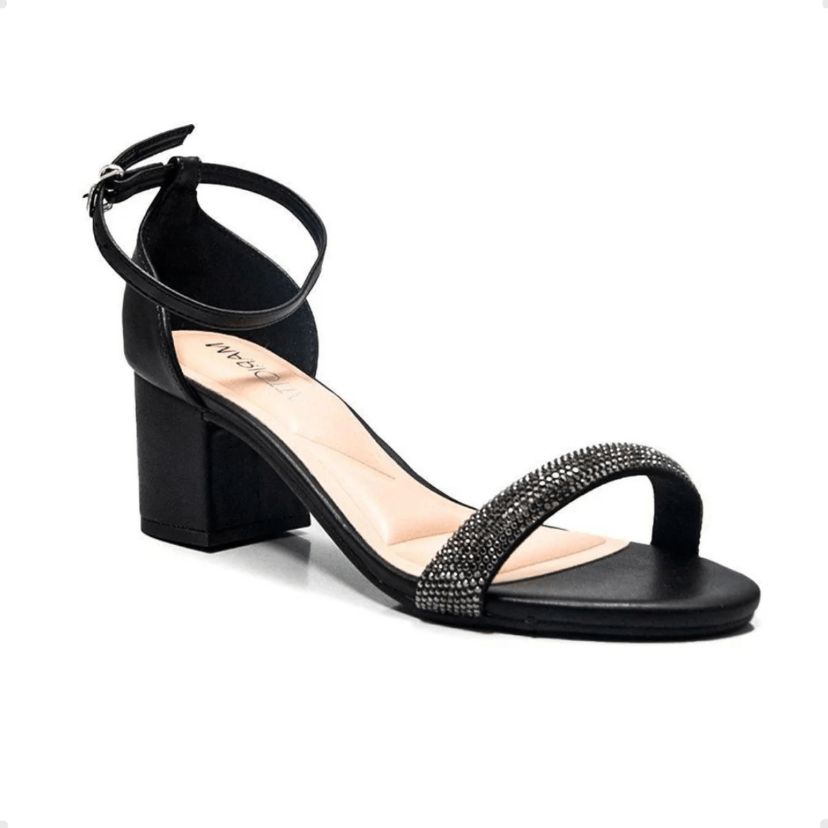 Sandalia Fem Salto Medio Grosso Mariotta 20656-05- Preto 3