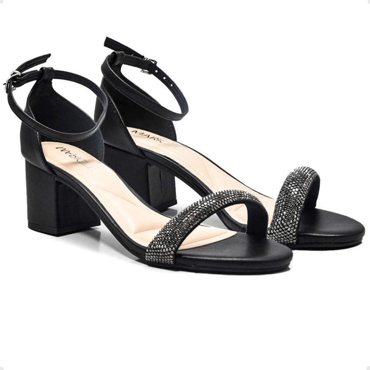 Sandalia Fem Salto Medio Grosso Mariotta 20656-05- Preto 4