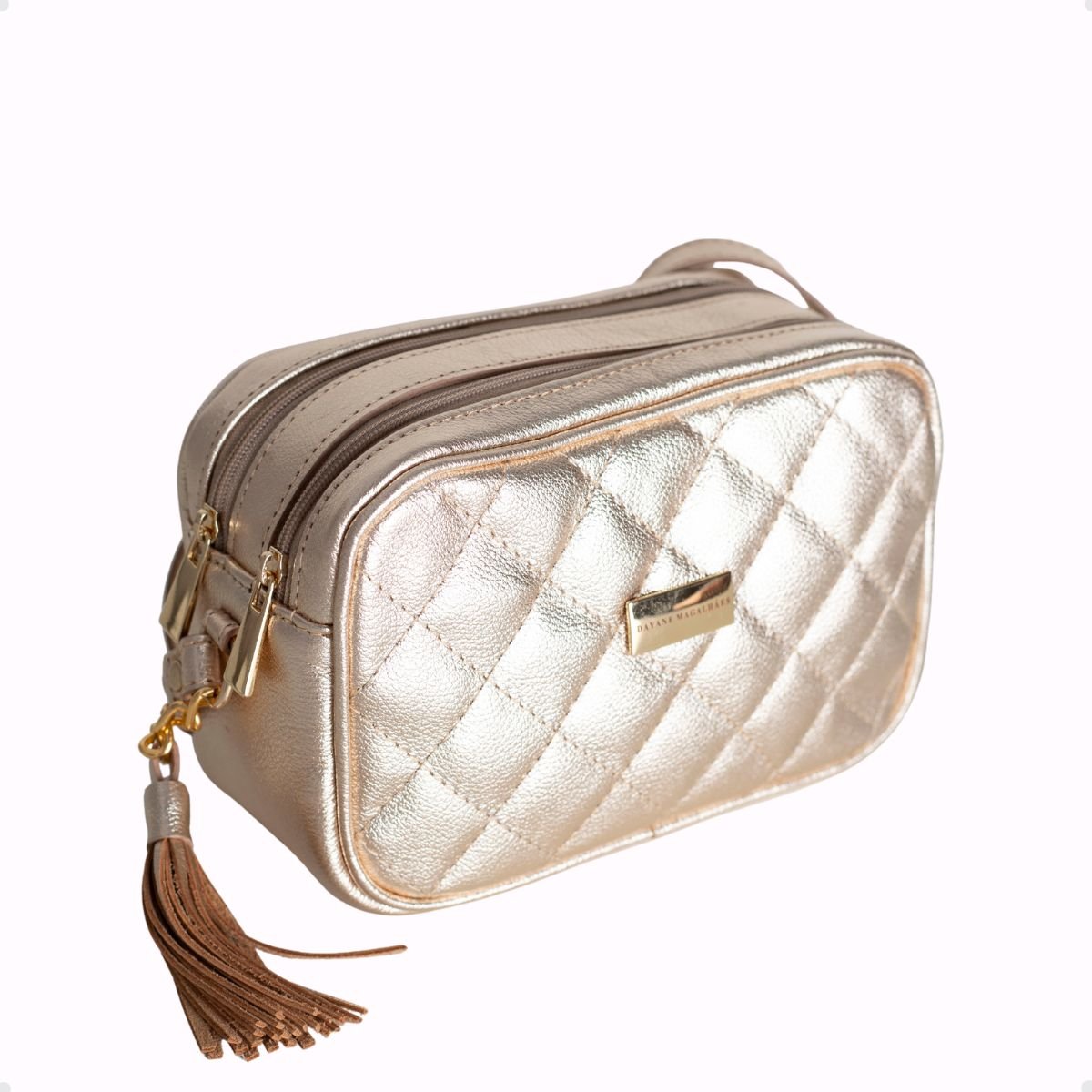 Bolsa Feminina Tiracolo Dayane Magalhães Fendy Dourado 3