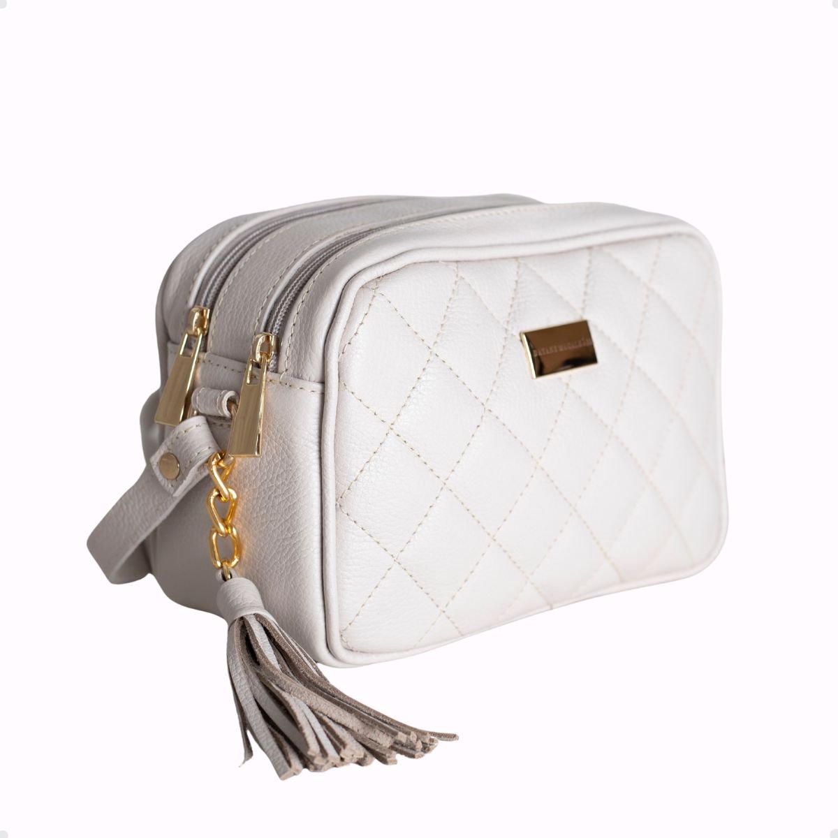 Bolsa Transversal Dayane Magalhães Matelassê Onix Branco 3