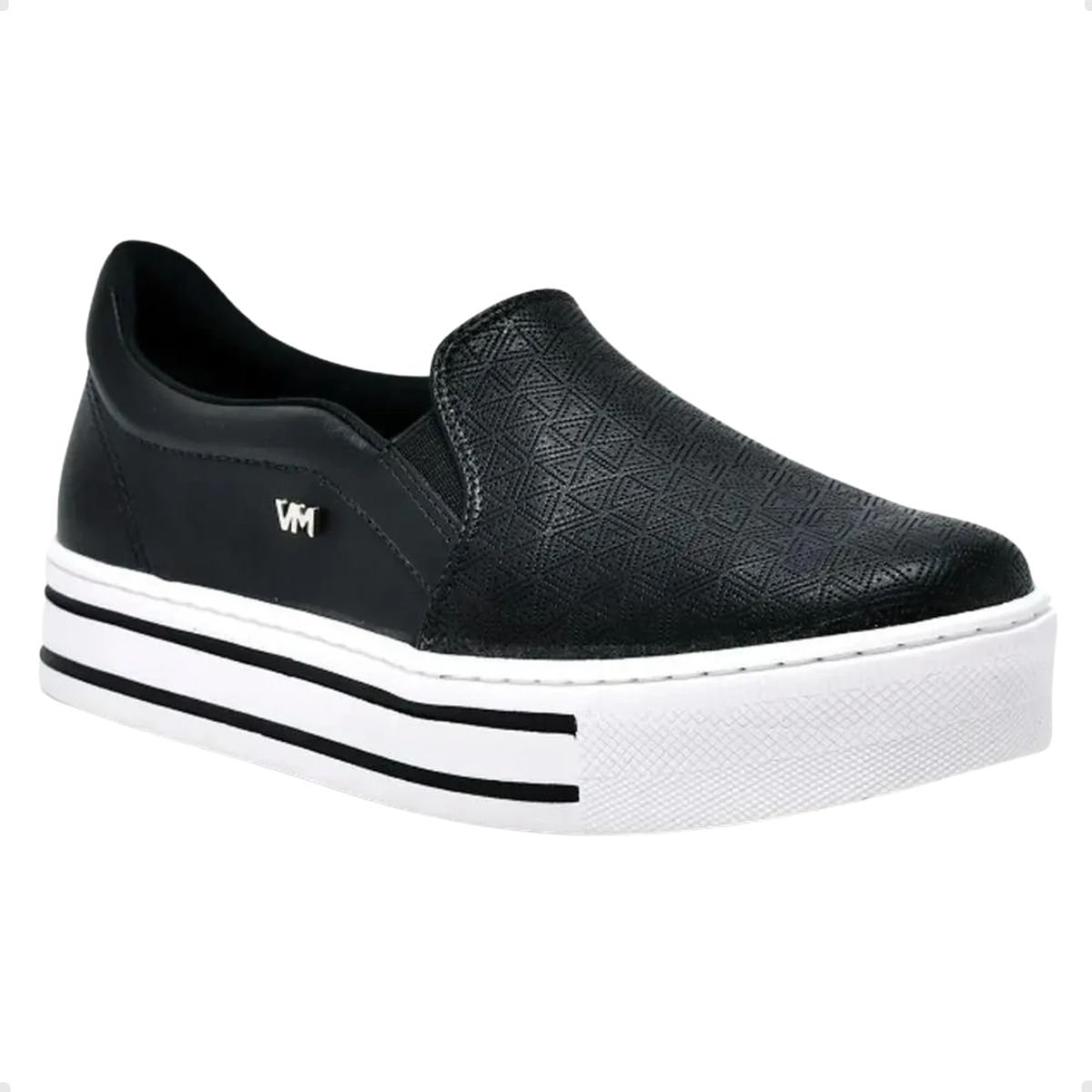 Tênis Moda Feminino Via Marte Slip On Preto Preto 2
