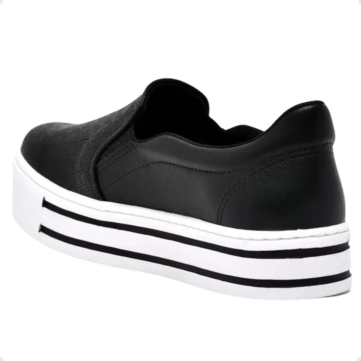 Tênis Moda Feminino Via Marte Slip On Preto Preto 4