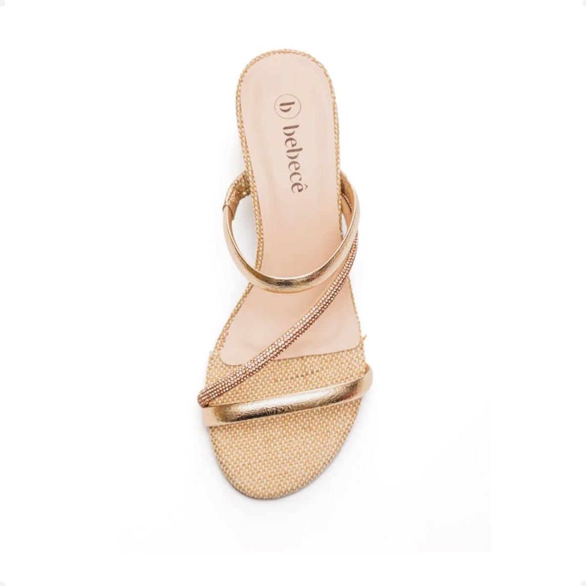 Tamanco Feminino Salto Médio Grosso Bebecê Dourado Dourado 2