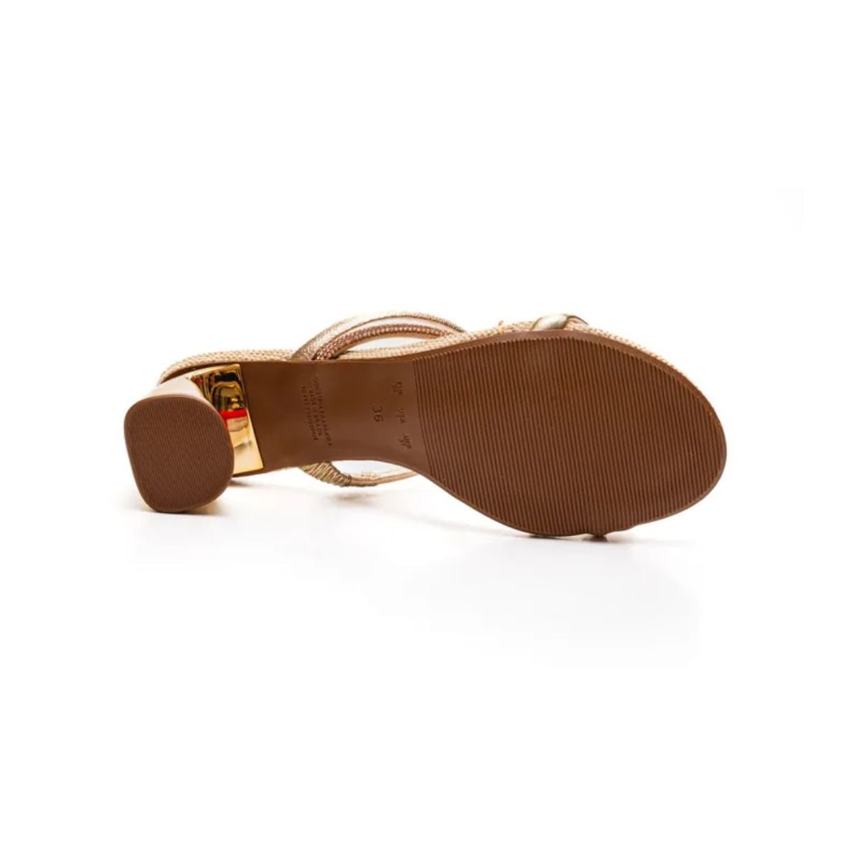 Tamanco Feminino Salto Médio Grosso Bebecê Dourado Dourado 3