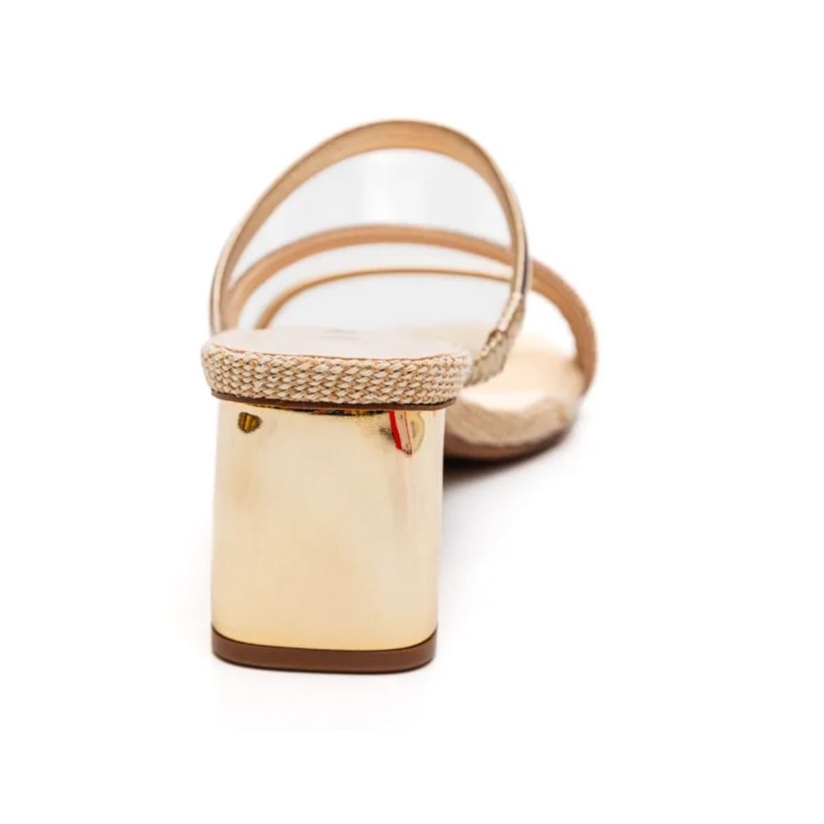 Tamanco Feminino Salto Médio Grosso Bebecê Dourado Dourado 4