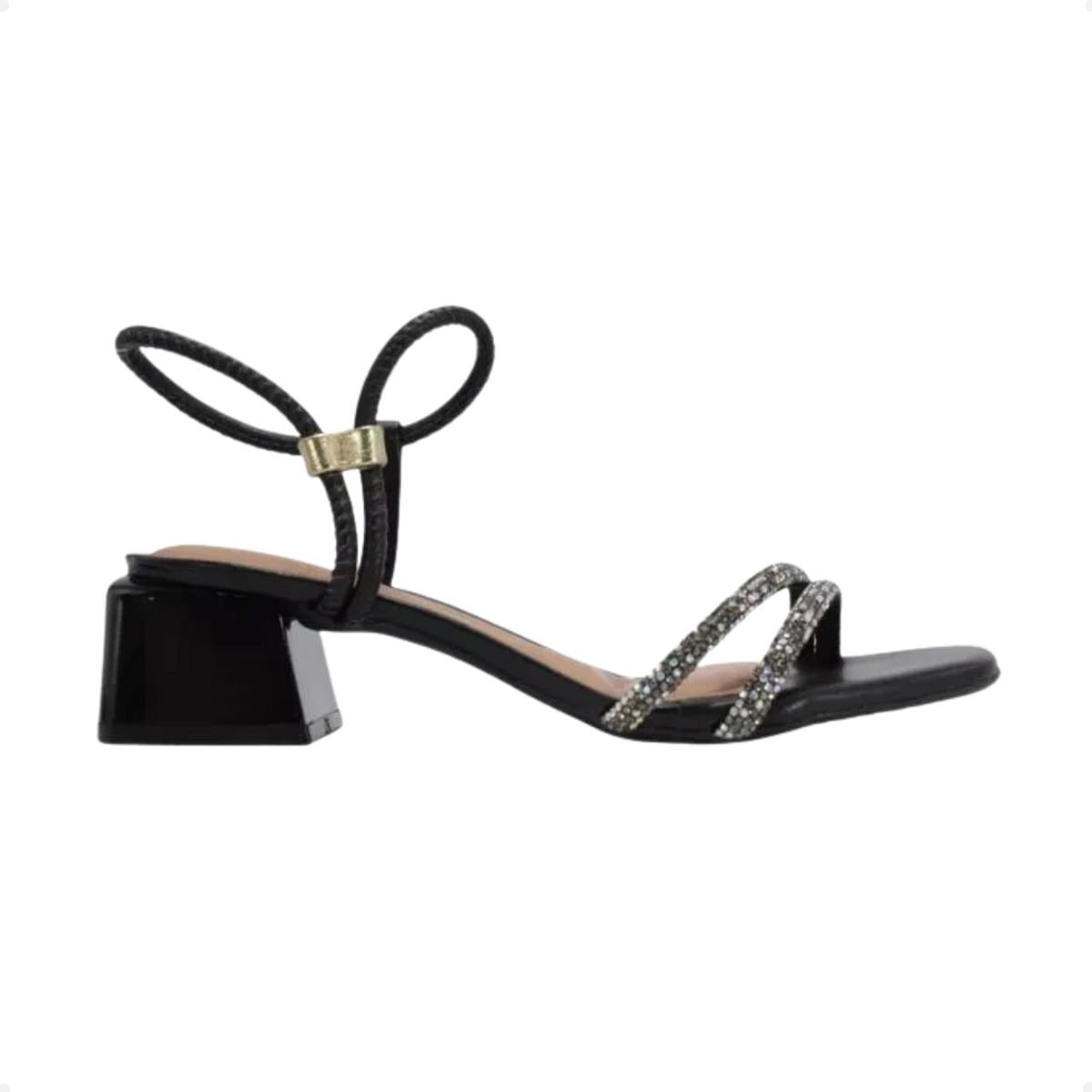 Sandália Feminina Salto Médio Grosso Beira Rio Preta Preto 1