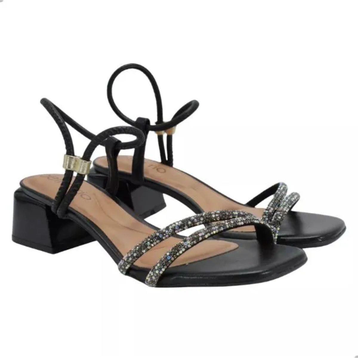 Sandália Feminina Salto Médio Grosso Beira Rio Preta Preto 3