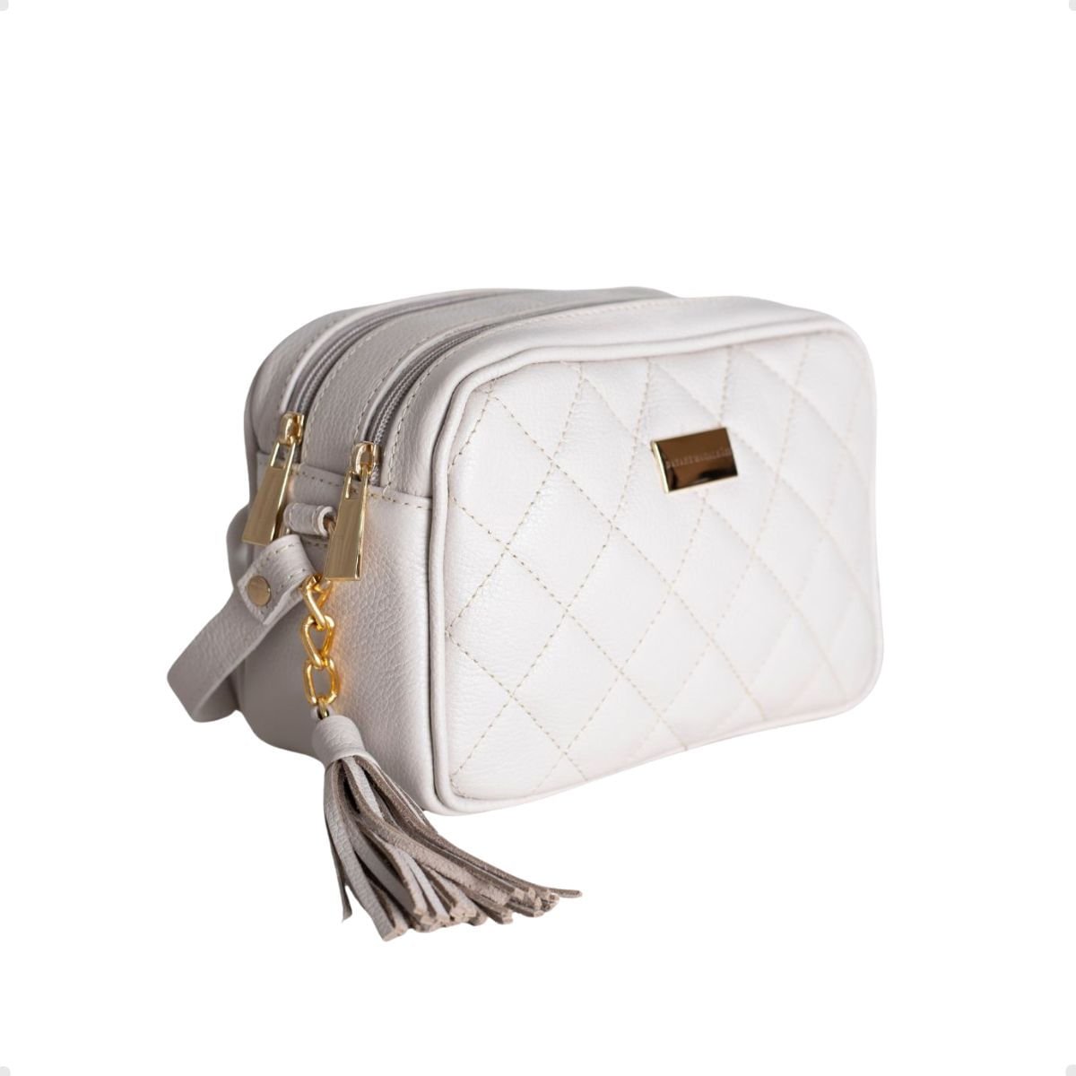 Bolsa Transversal Dayane Magalhães Matelassê Off White Branco 4