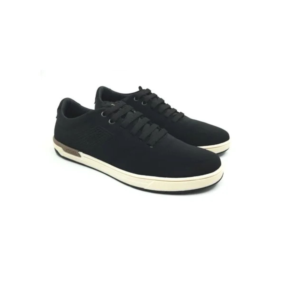 Sapatênis Masculino Em Couro Pegada Preto Preto 5