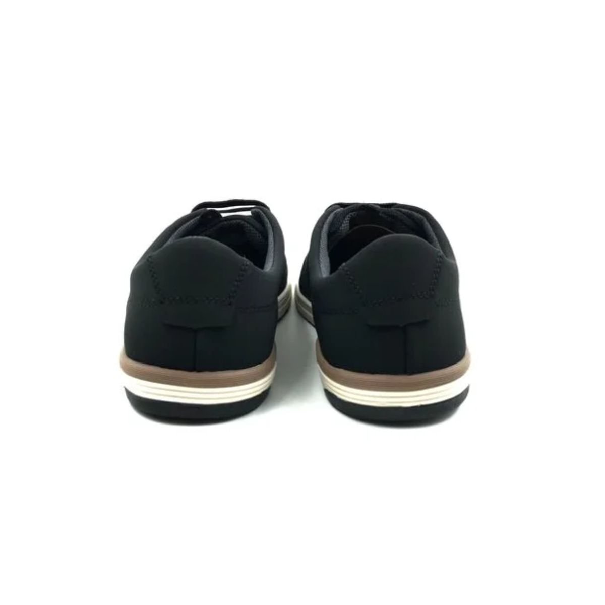 Sapatênis Masculino Em Couro Pegada Preto Preto 2