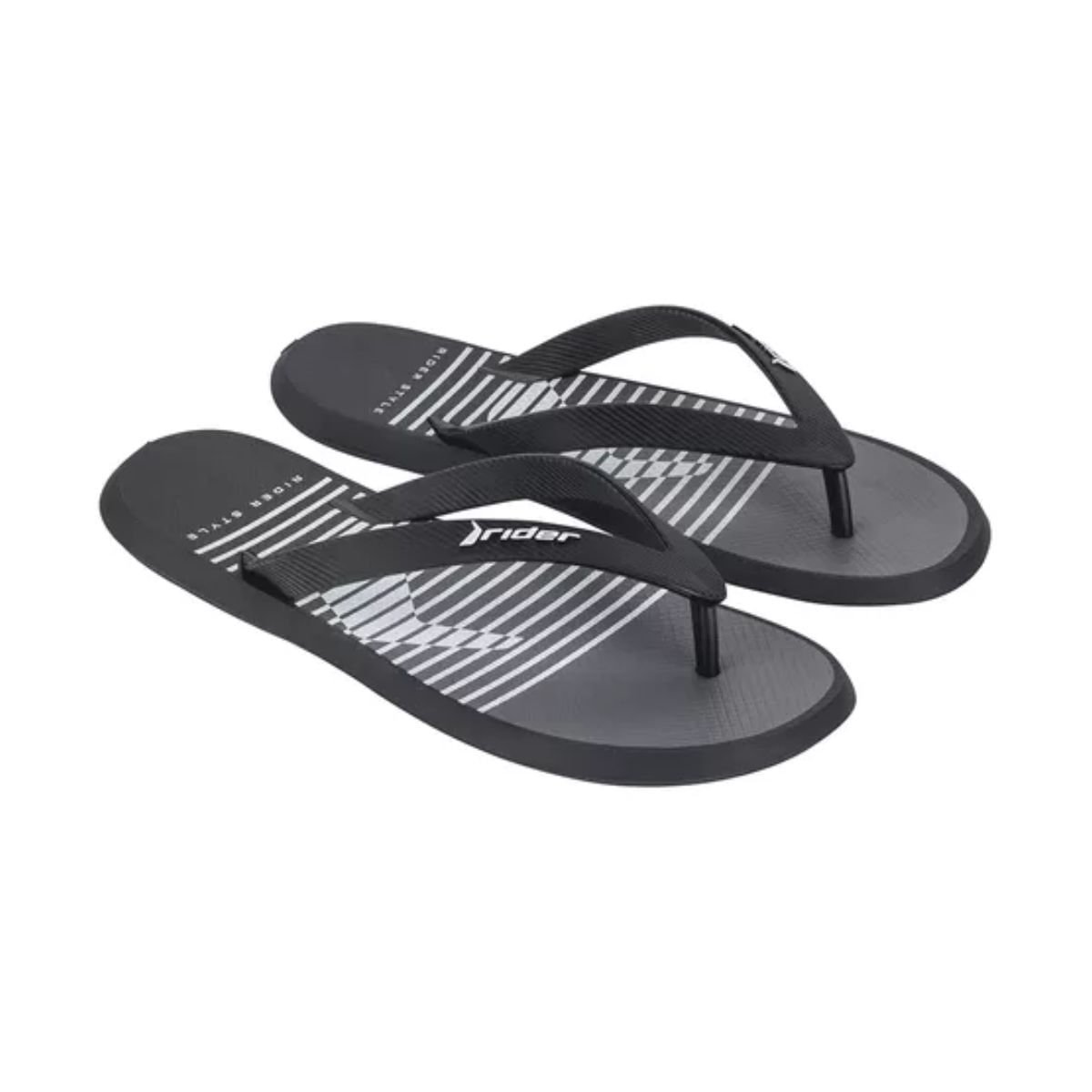 Chinelo Masculino Dedo Rider R1 Style Preto Preto 2