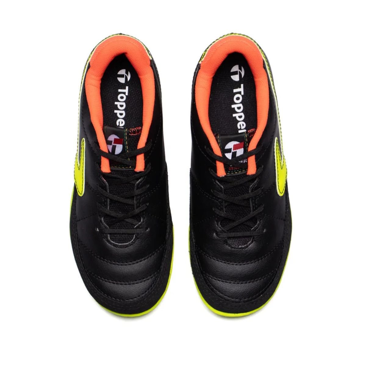 Chuteira Indoor Infantil Topper Titanium X Preta E Amarela Preto 2