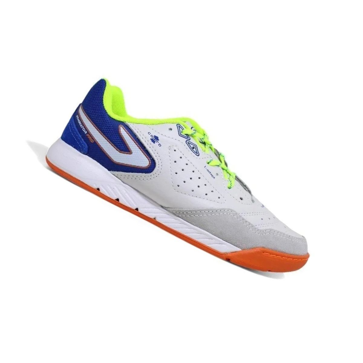 Chuteira Indoor Masculina Topper Dominator Pro V Branco E Azul Cinza 5