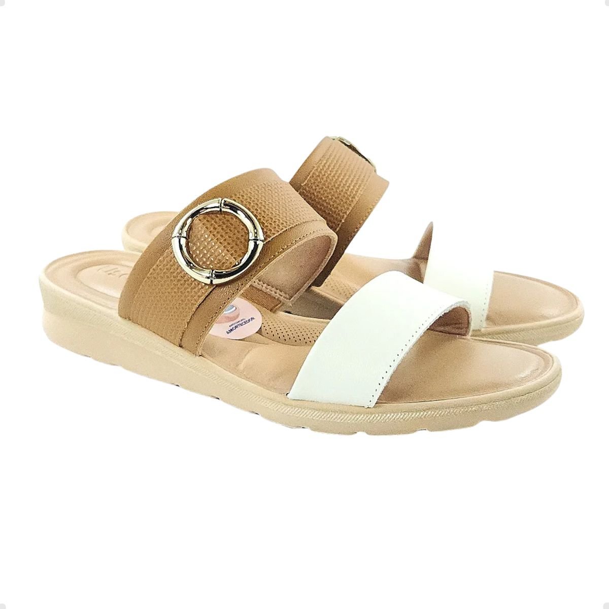 Tamanco Femiinino Anabela Usaflex Marfim Bege 3