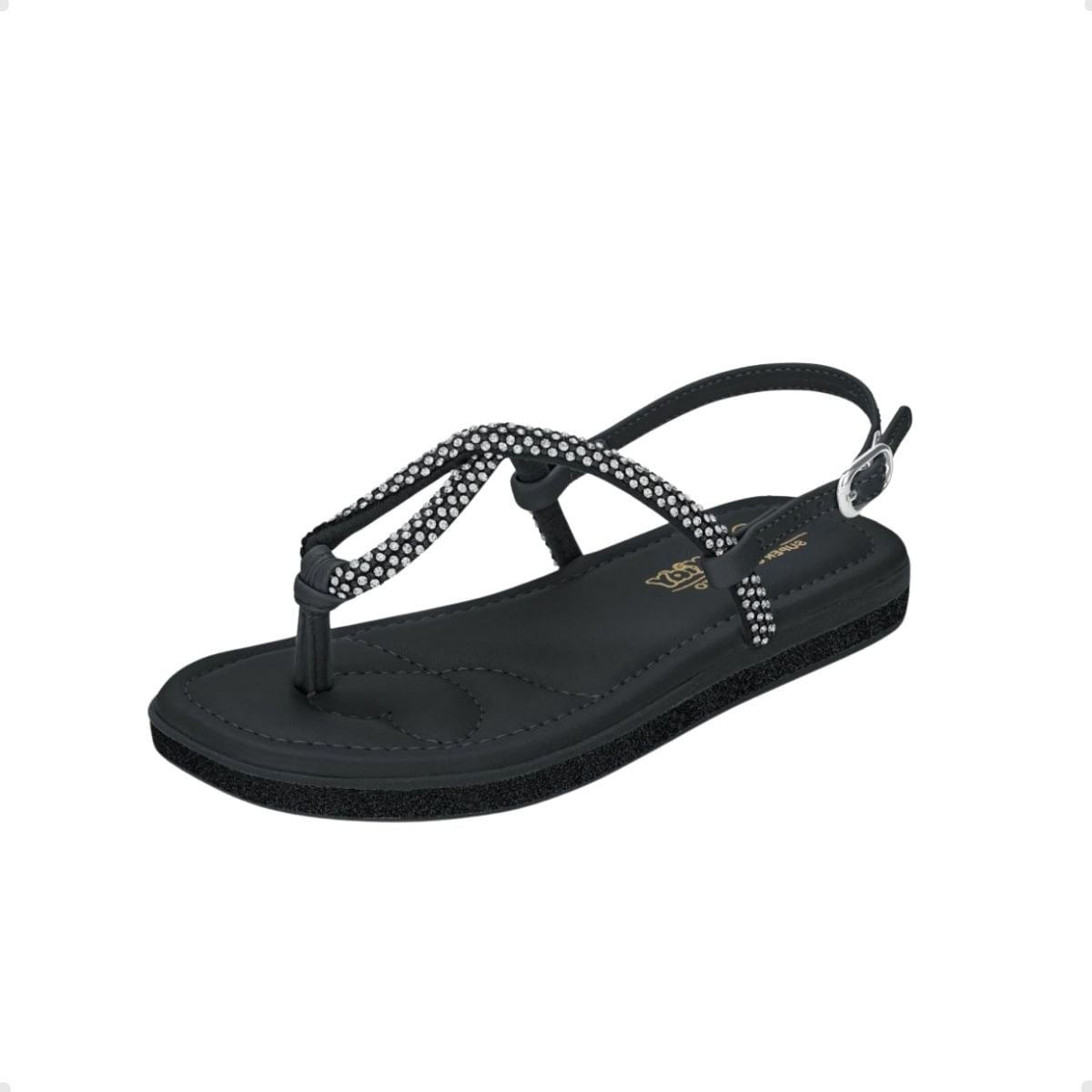 Sandália Infantil Rasteira Kidy Preta Preto 2