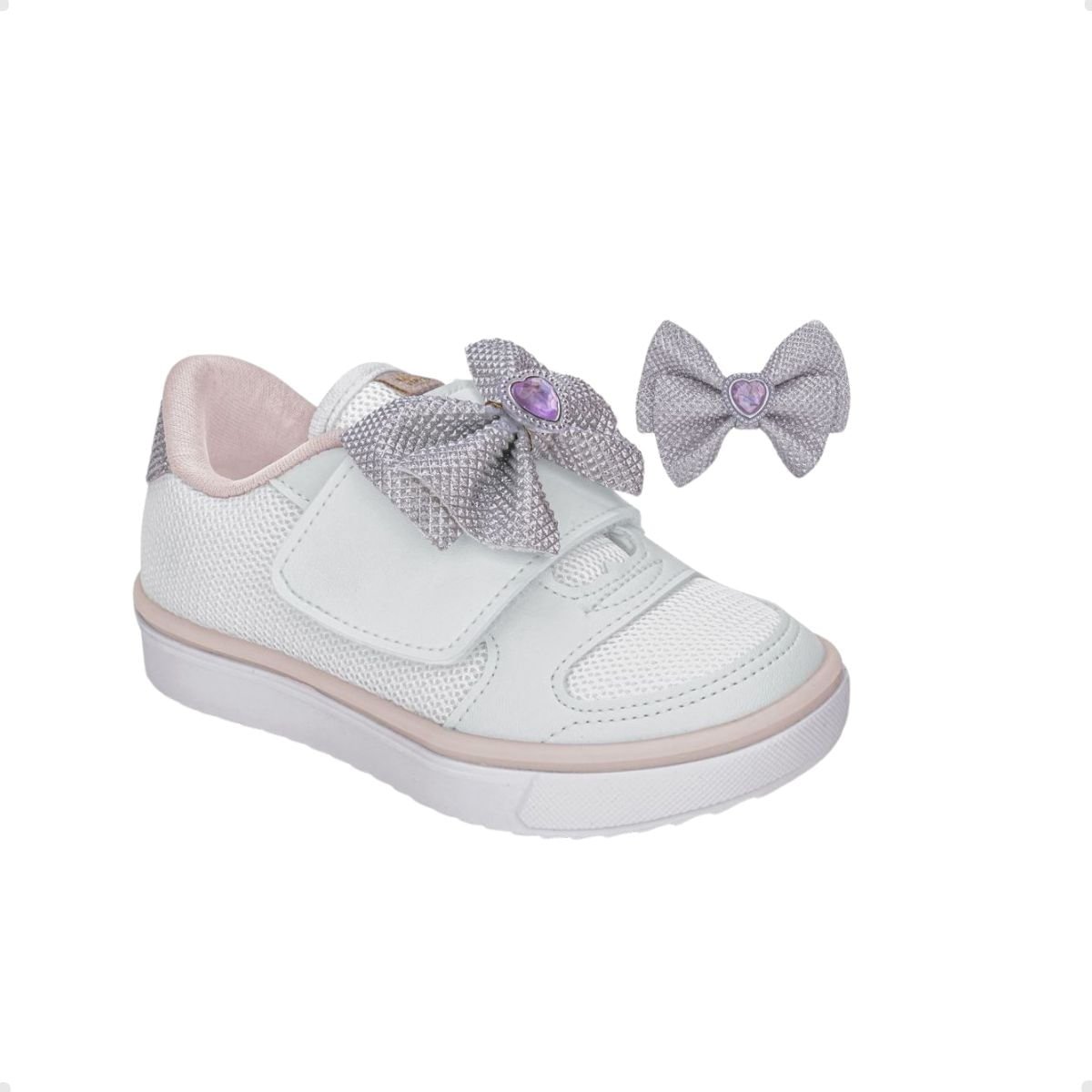 Tênis Casual Infantil Kidy Menina Branco Branco 1