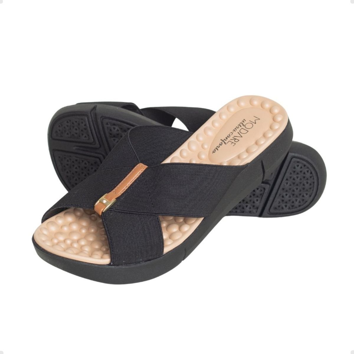 Tamanco Feminino Anabela Modare Preto Preto 3