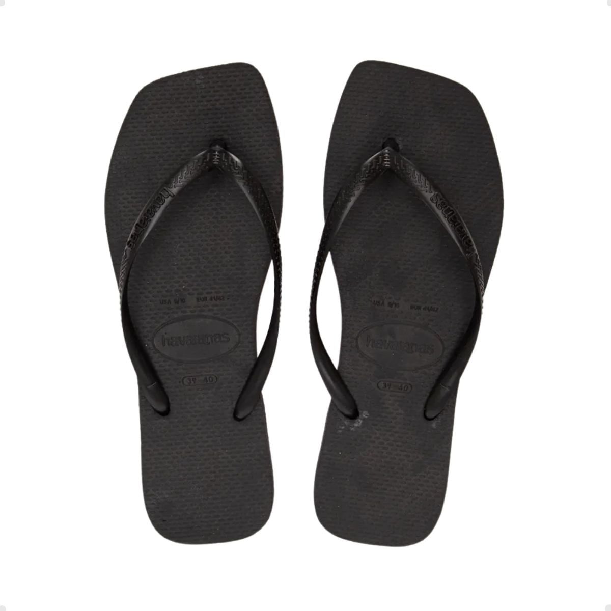 Chinelo Feminino Dedo Slim Square Havaianas Preta Preto 1