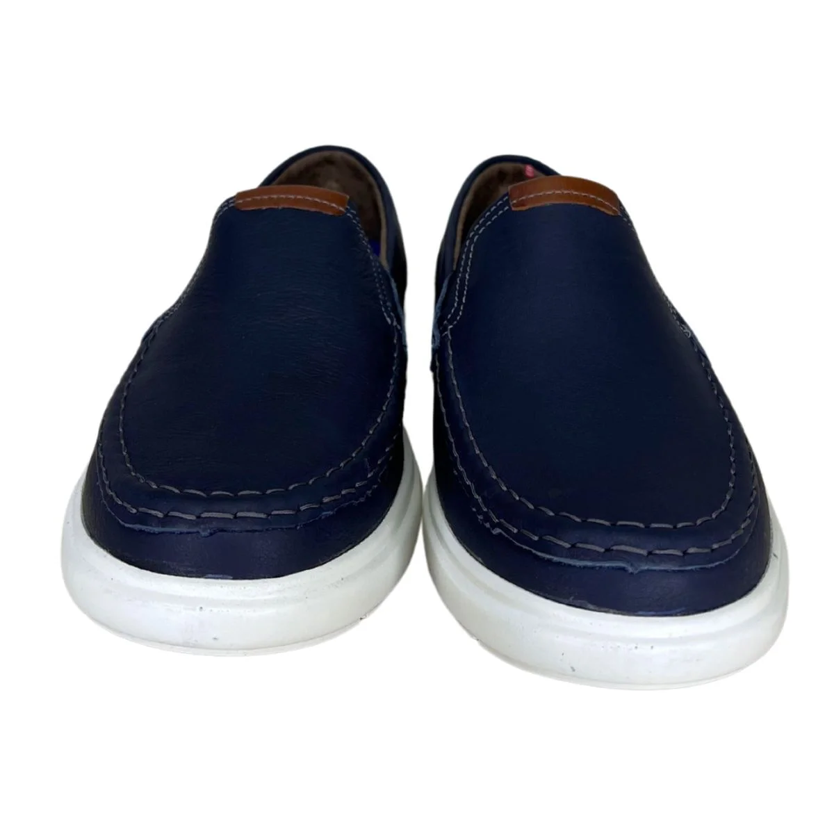 Mocassim Masculino Em Couro Pegada Azul Azul 4