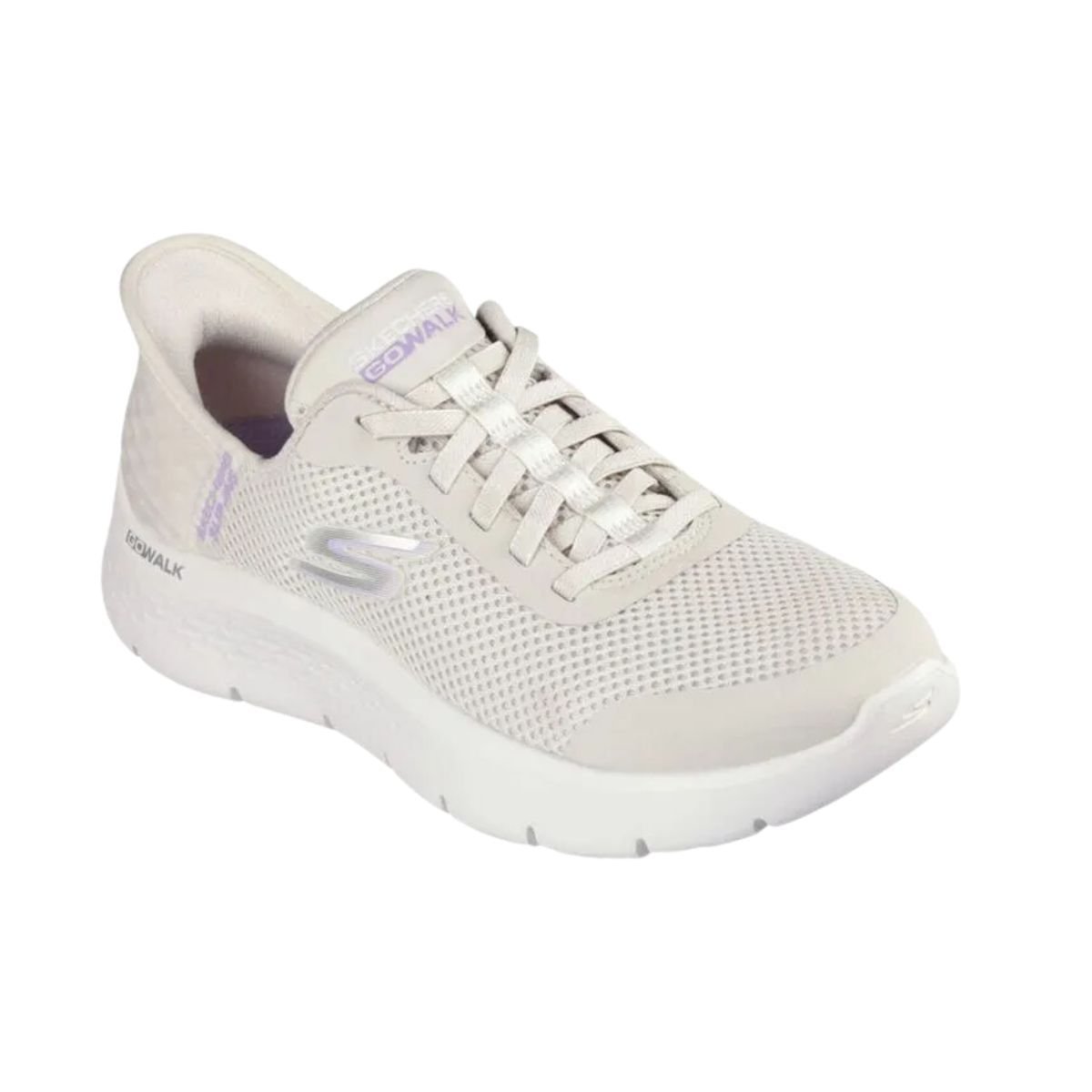 Tenis Running Fem Skechers Go Walk Flex - Grand Entry 124836- Bege 4