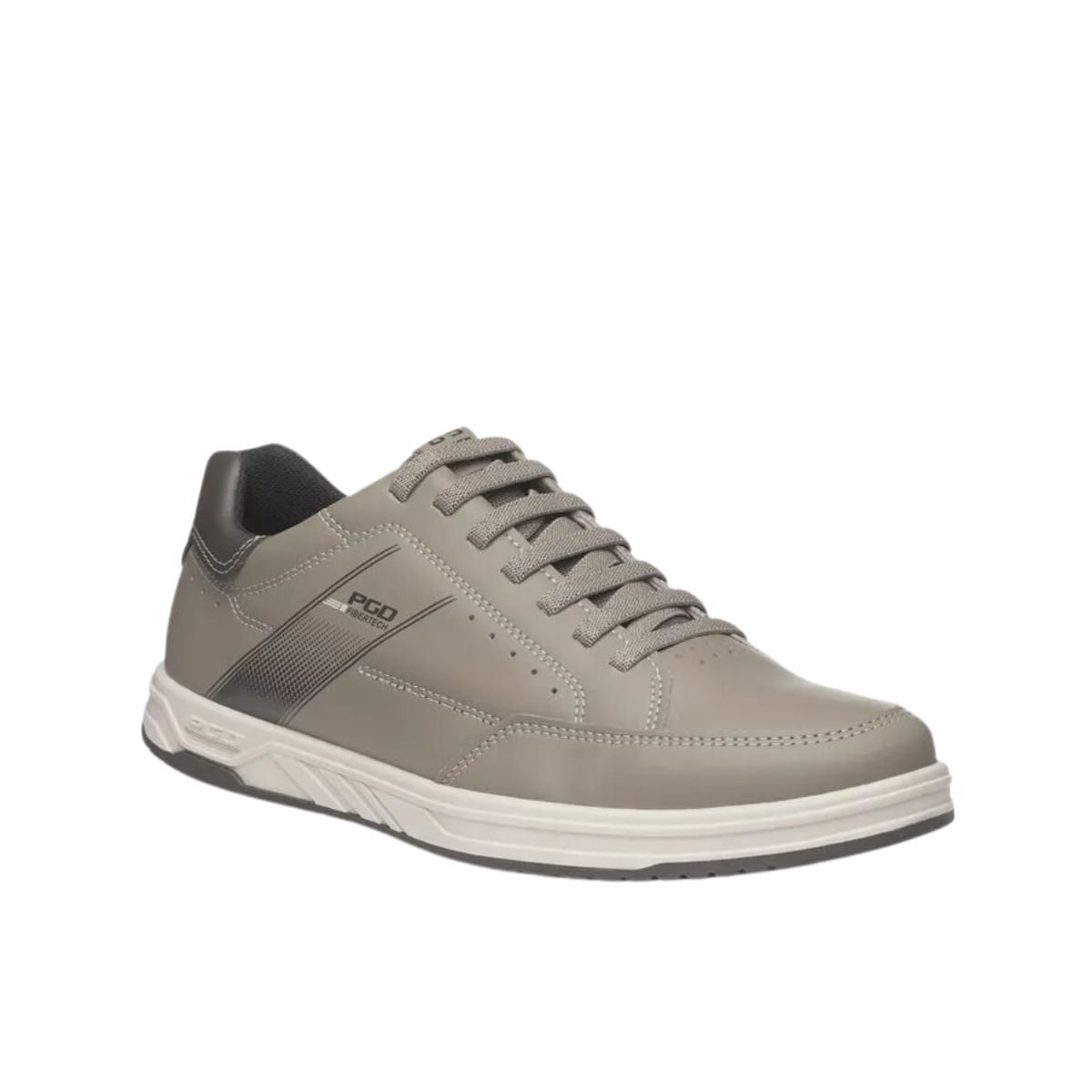 Sapatênis Masculino Em Microfibra Pegada Bege Cinza 2