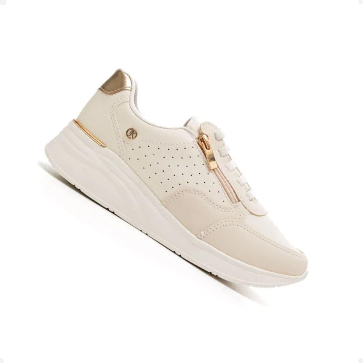 Tênis Moda Feminino Jogging K-Soft Kolosh Branco Bege 5