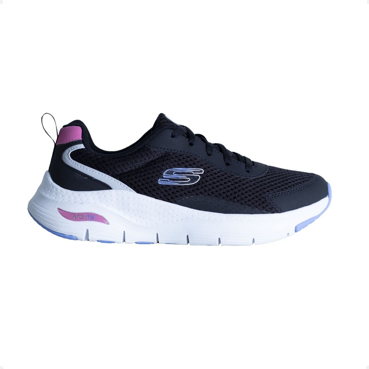 Tênis Running Feminino Skechers Arch Fit Preto Azul 1