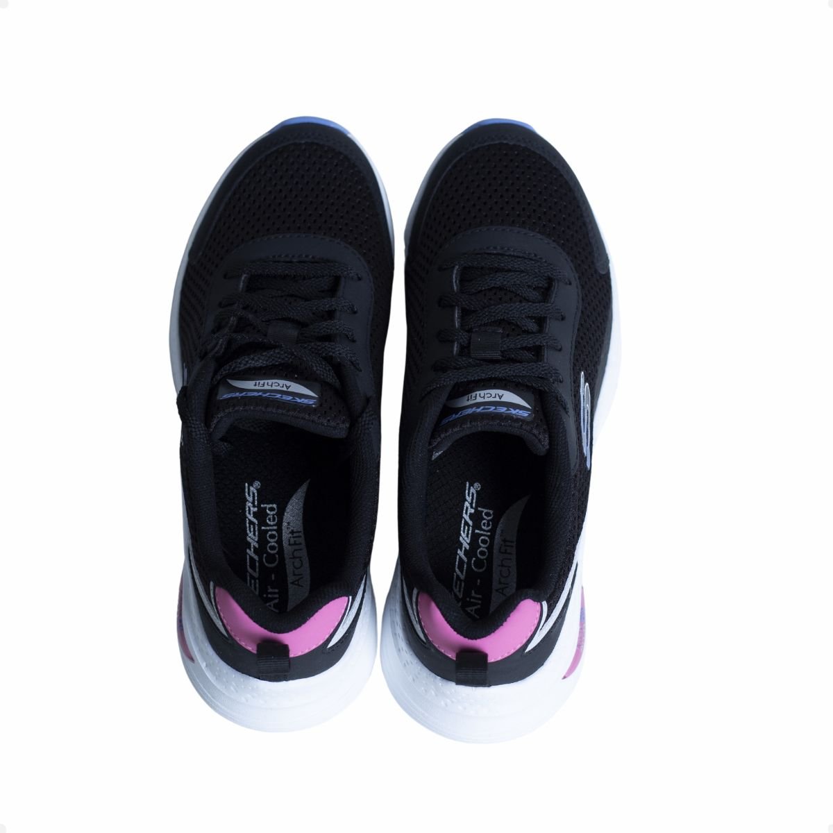 Tênis Running Feminino Skechers Arch Fit Preto Azul 4