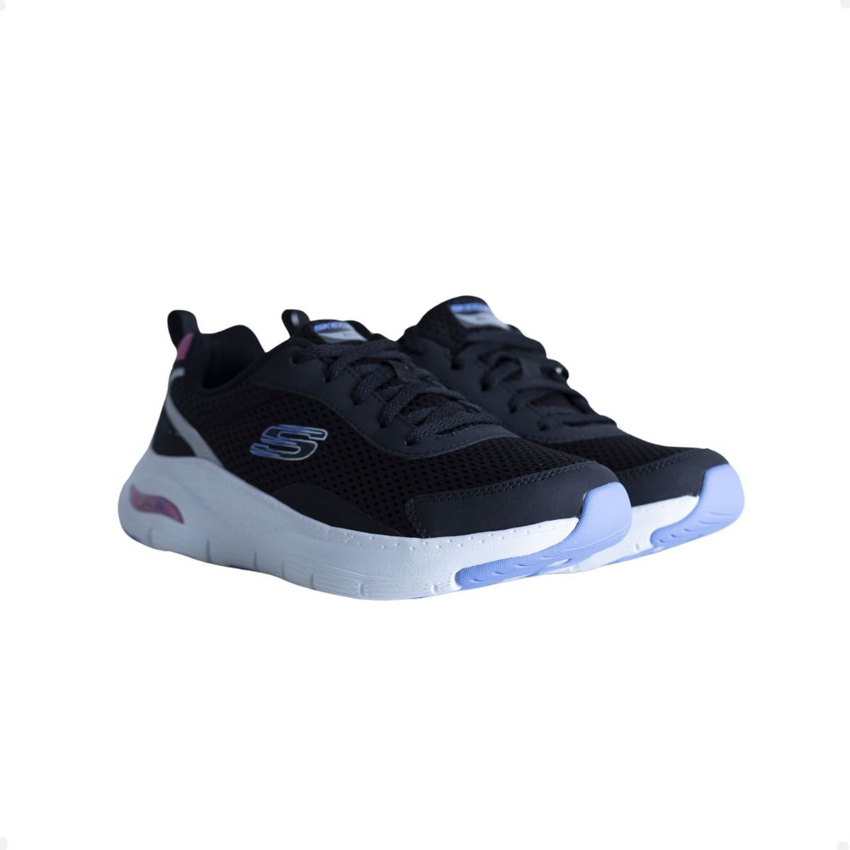 Tênis Running Feminino Skechers Arch Fit Preto Azul 3
