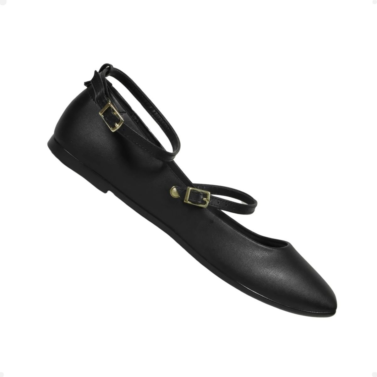 Sapatilha Feminina Bico Quadrado Moleca Preta Preto 2