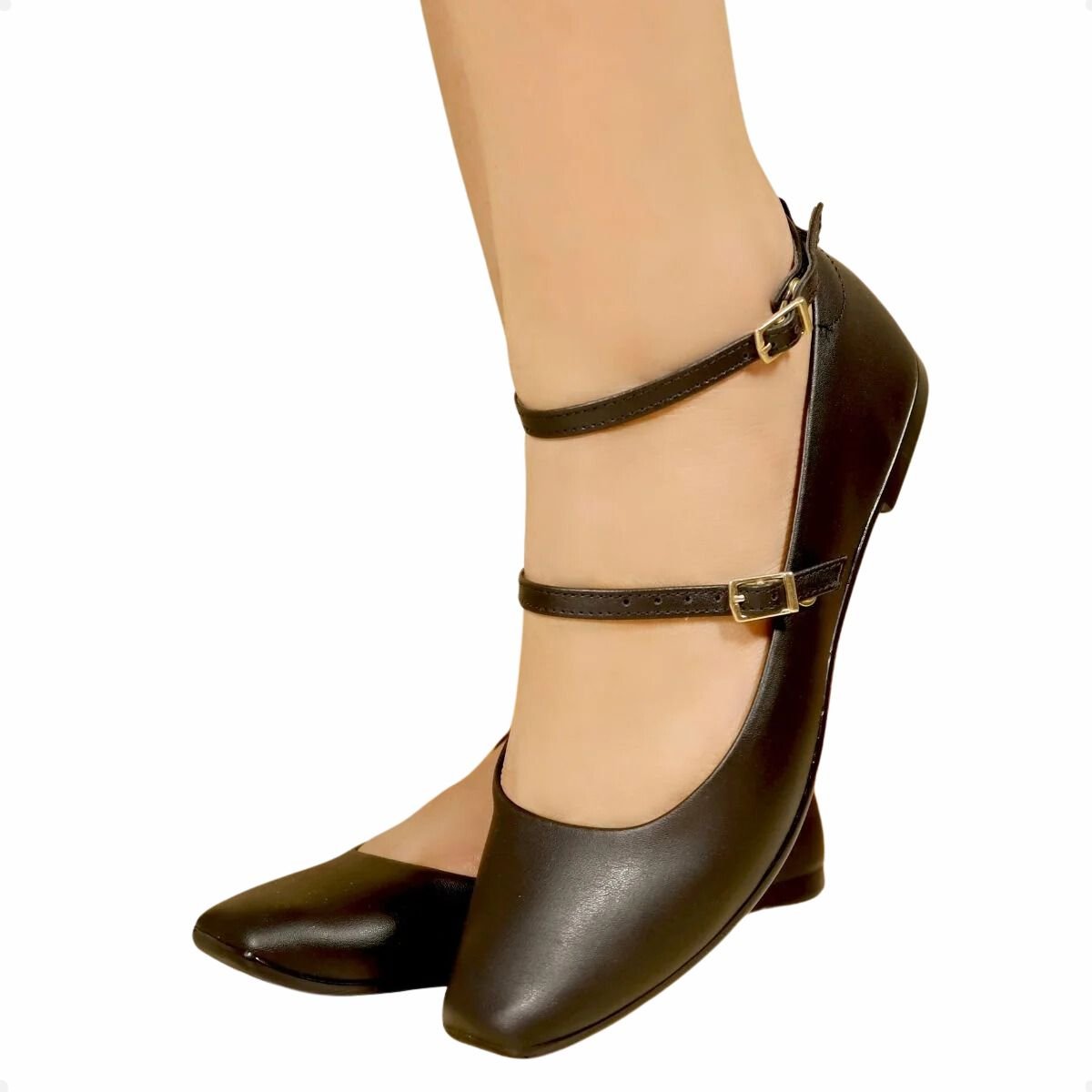 Sapatilha Feminina Bico Quadrado Moleca Preta Preto 3