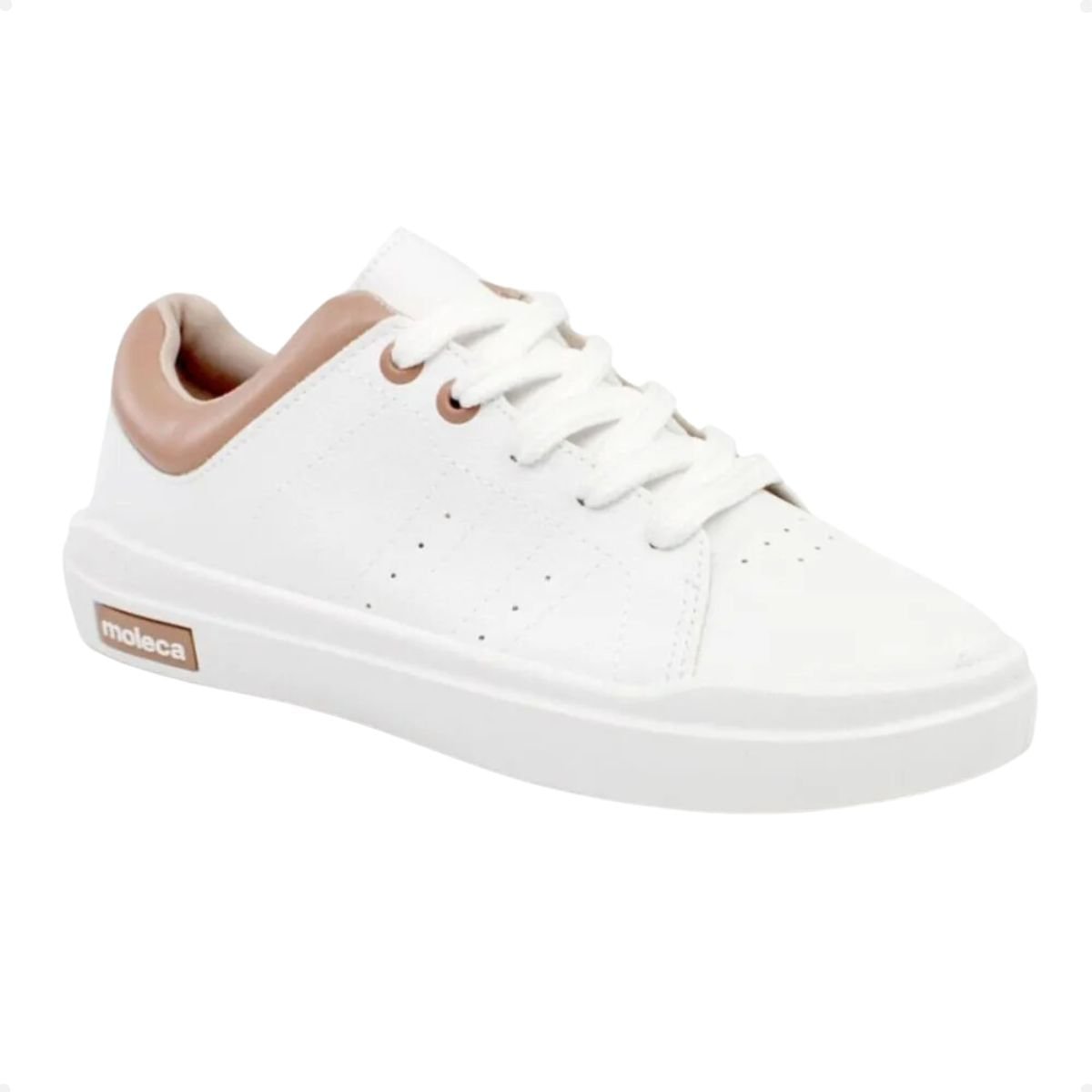 Tênis Moda Feminino Casual Moleca Branco Branco 2