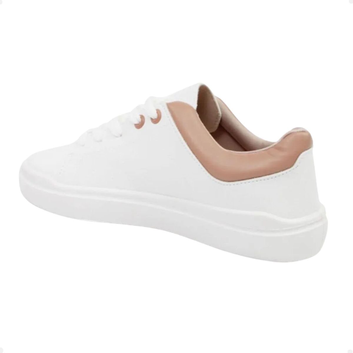 Tênis Moda Feminino Casual Moleca Branco Branco 3